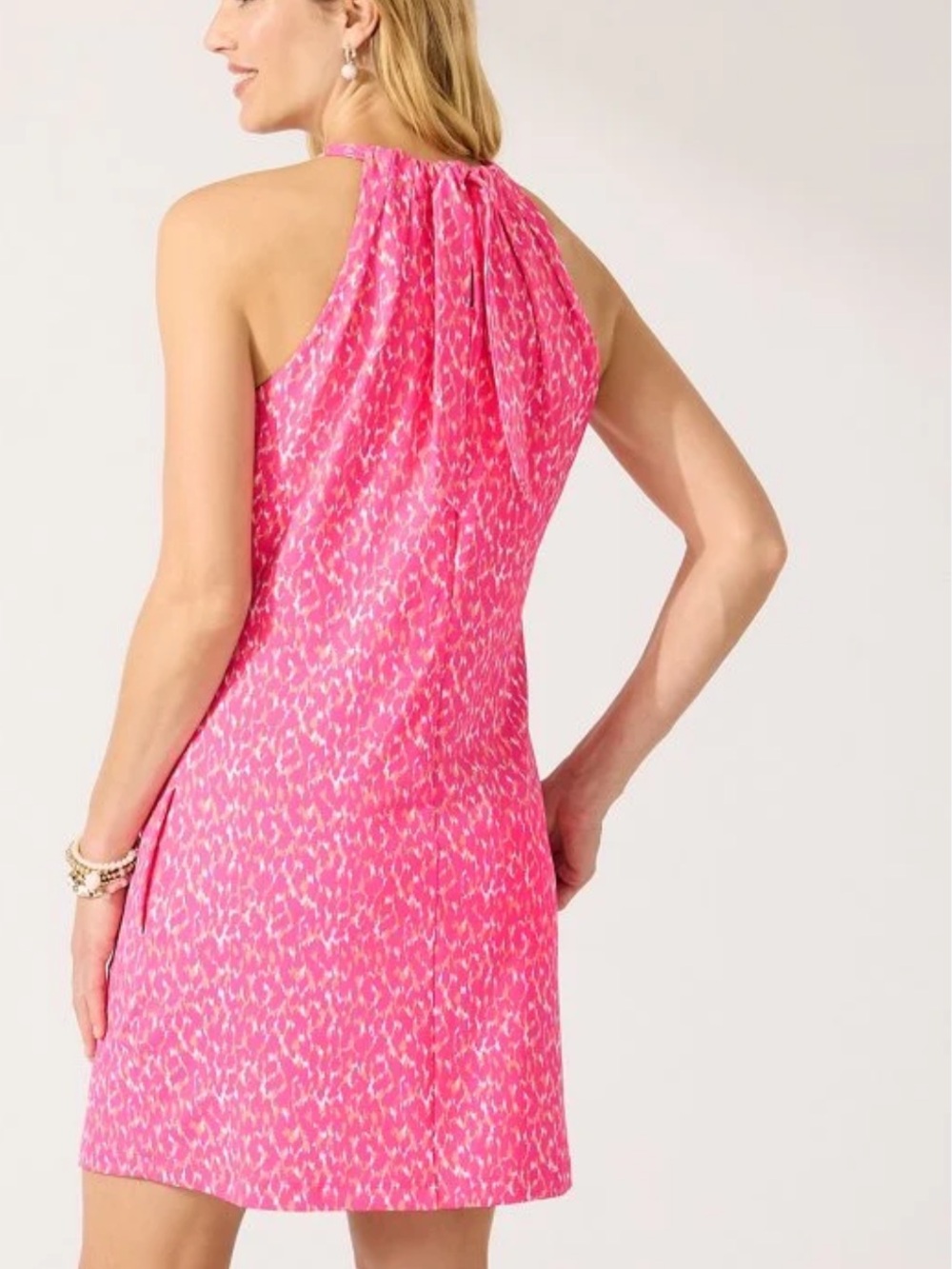 Tommy Bahama Islandzone Women’s Size M Pink/White Sleeveless Halter Dress NWOT